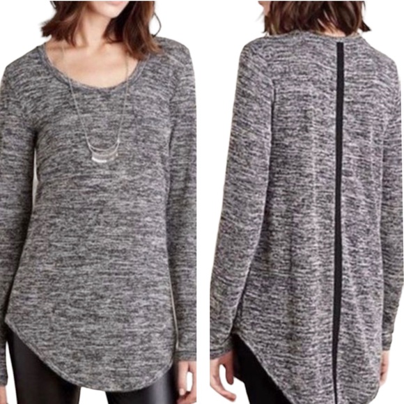 Anthropologie Tops - Anthropologie Pure + Good Slubbed Baseball Tee in Black and White Size Large EUC